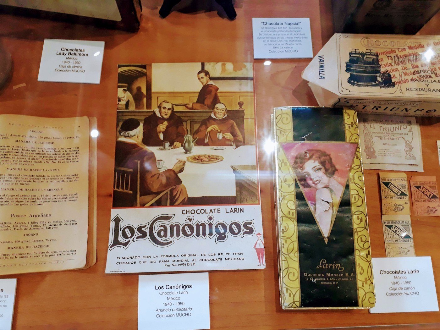 Publicidad de chocolates Larin en el Museo del Chocolate